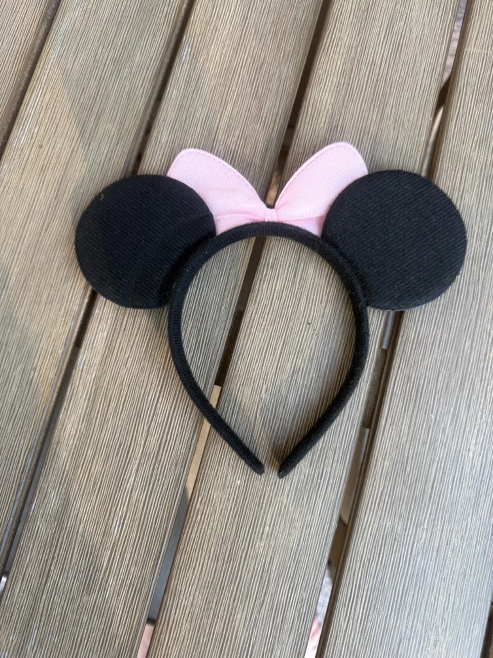 Disney Minnie Mouse Ears Headband Pink Polka Dot Bow Costume Disneyland